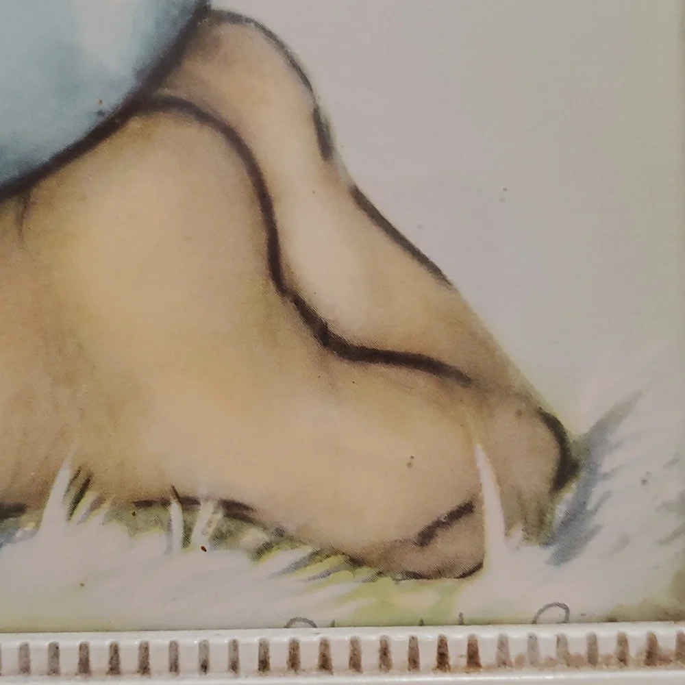 "A Child's Prayer" 1950's Vintage framed lithograph. - Picture 4 of 5